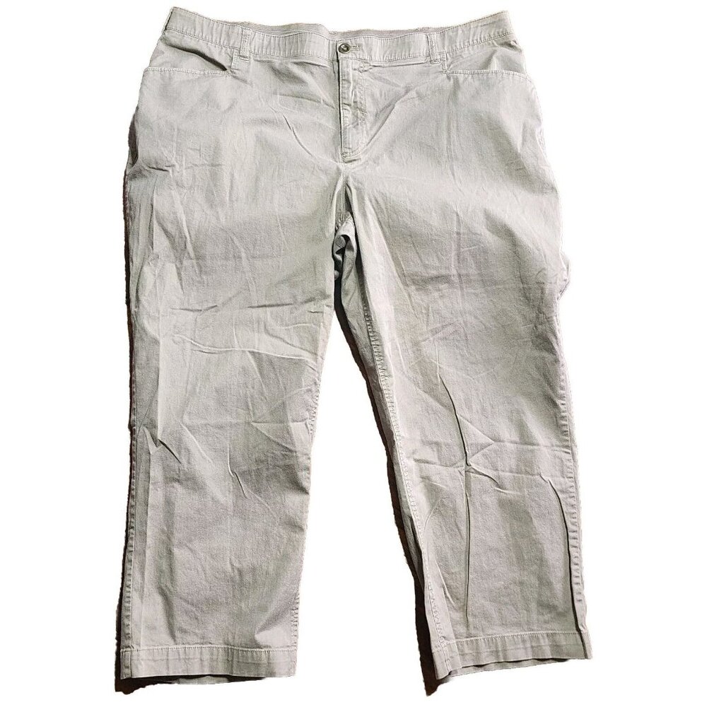 Catherines‎ Pants Womens Plus Size 24WP Solid All Tan Comfort Waist Petite